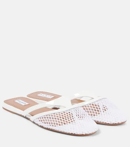 Infradito leather and fishnet mules - Alaia - Modalova