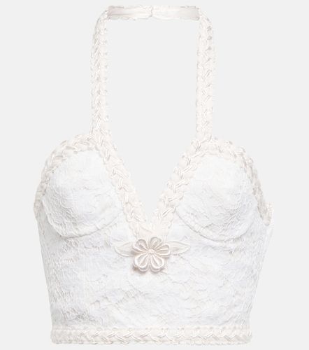 Lace bustier halter top - Alessandra Rich - Modalova