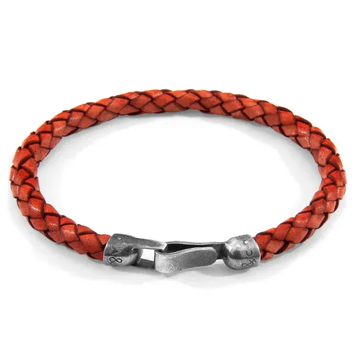 Amber Skye Silver and Braided Leather Bracelet - ANCHOR & CREW - Modalova