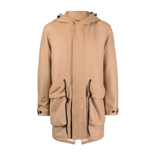 Beige Wool-Blend Hooded Coat - Paul & Shark - Modalova