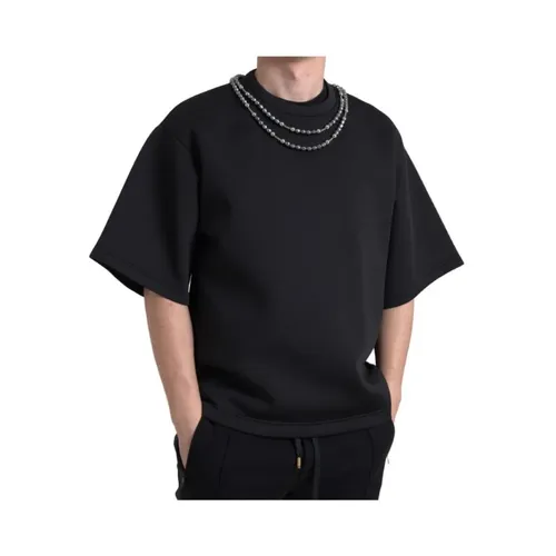 Black Necklace Embellished Tee - Dolce & Gabbana - Modalova