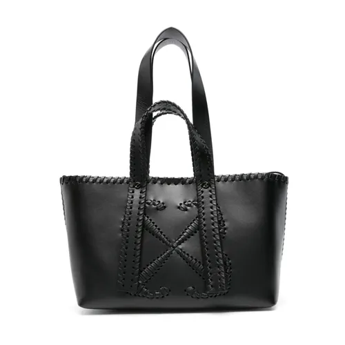 Black Tote Bag with Arrows Design - Off White - Modalova