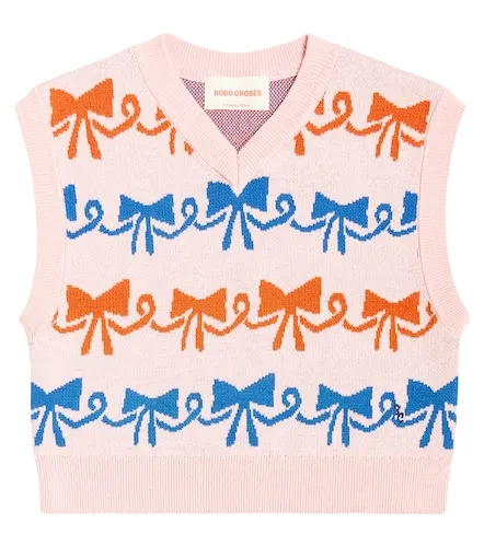 Cotton jacquard sweater vest - Bobo Choses - Modalova