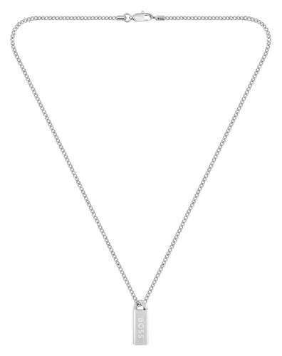 BOSS 1580677 Mens Silver Necklace With Logo Plate Jewellery - BOSS Jewellery - Modalova