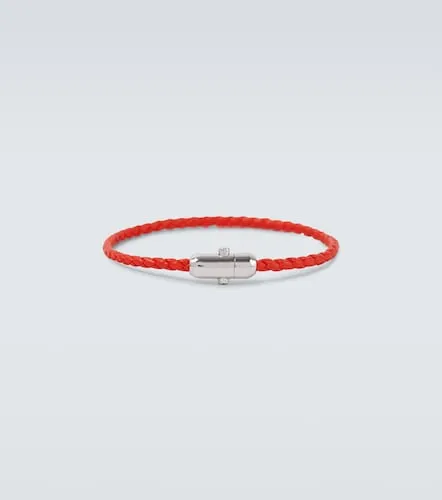 Braided leather and sterling silver bracelet - Bottega Veneta - Modalova