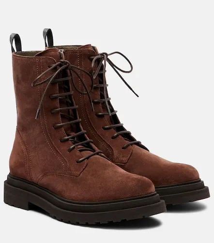 Monili suede ankle boots - Brunello Cucinelli - Modalova