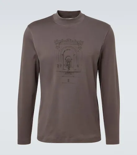 Printed cotton jersey T-shirt - Brunello Cucinelli - Modalova