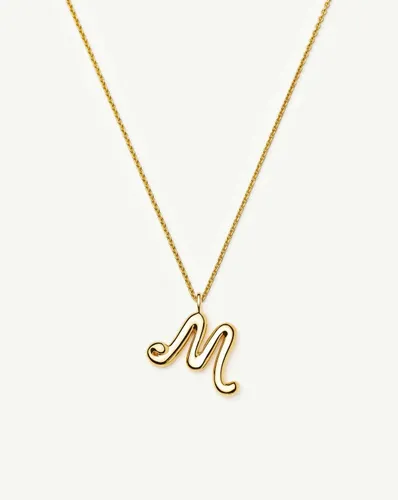 Curly Molten Initial Pendant Necklace - M | 18ct Gold Vermeil - Missoma - Modalova