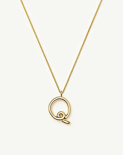 Curly Molten Initial Pendant Necklace - Q | 18ct Gold Vermeil - Missoma - Modalova