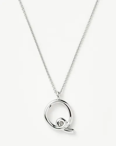 Curly Molten Initial Pendant Necklace - Q | Sterling Silver - Missoma - Modalova