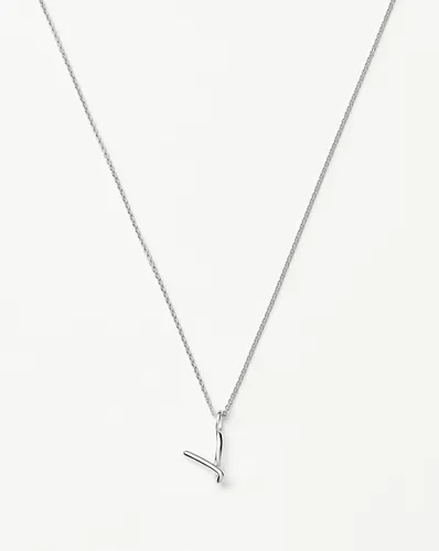 Curly Molten Mini Initial Necklace - V | Sterling Silver - Missoma - Modalova
