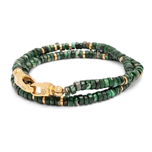Dark Green Malachite Heishi Wrap Bracelet - Nialaya - Modalova