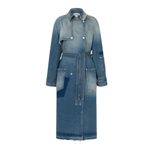 Denim Trench Coat - Moschino - Modalova