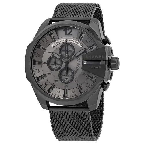 DZ4527 Mega Chief Chronograph Gunmetal Stainless Steel Mens Watch - Size One Size - Diesel - Modalova