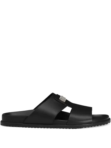 Leather Sandal With Logo - Dolce & Gabbana - Modalova