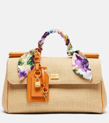 Sicily Small raffia shoulder bag - Dolce&Gabbana - Modalova