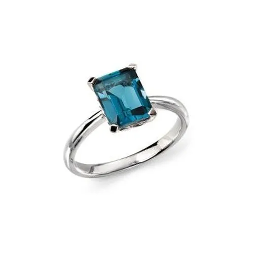 GR504T 9ct W/g Ldn Blue Topaz Ring Size UK O Jewellery - Elements Gold - Modalova