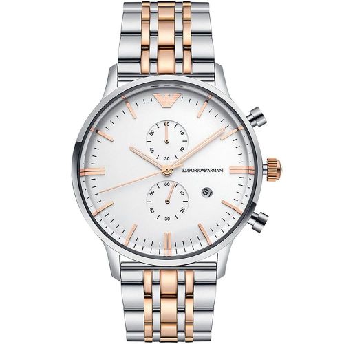AR0399 Chronograph Two-Tone Men's Watch - Size One Size - Emporio Armani - Modalova