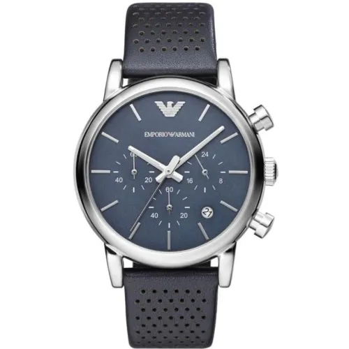 AR1736 Blue Chronograph Men's Watch - Size One Size - Emporio Armani - Modalova