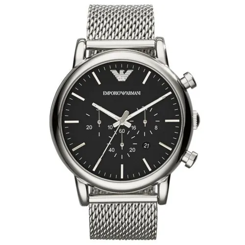 AR1808 46mm Classic Chronograph Black Dial Men's Watch - Size One Size - Emporio Armani - Modalova