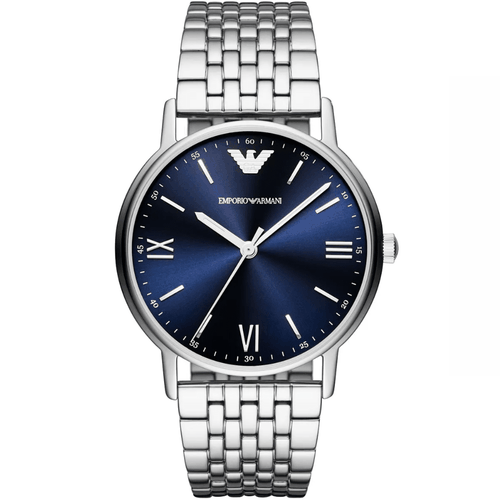 AR80010 Men's Stainless Steel Blue Dial Watch - Size One Size - Emporio Armani - Modalova