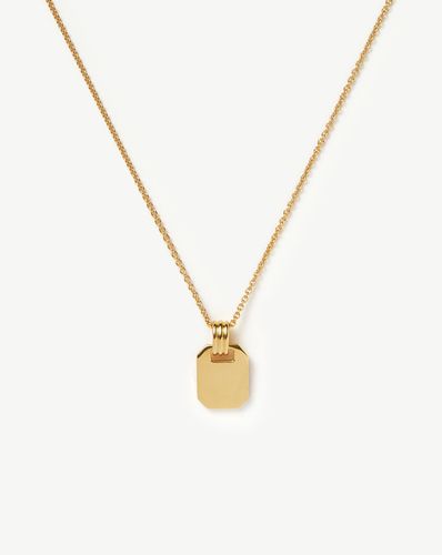 Engravable Small Tag Pendant Necklace | 18ct Gold Vermeil - Missoma - Modalova