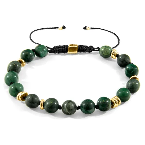 Jade Agaya 9ct Yellow Gold and Stone Beaded Macrame Bracelet - ANCHOR & CREW - Modalova
