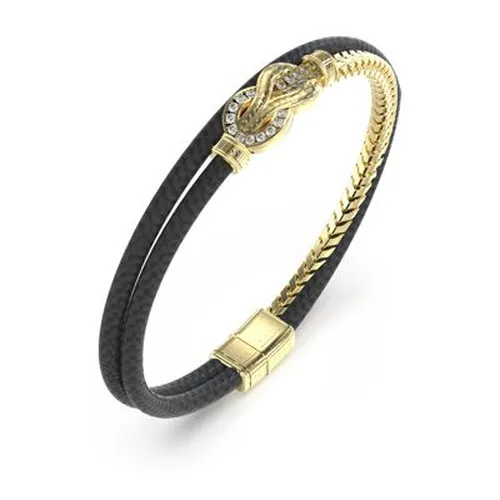 UMB05029YGBKL SAILOR KNOT 7mm Black & Gold PVD Jewellery - Guess - Modalova