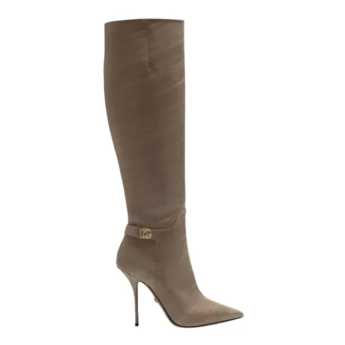 Heeled Leather Boots - Dolce & Gabbana - Modalova