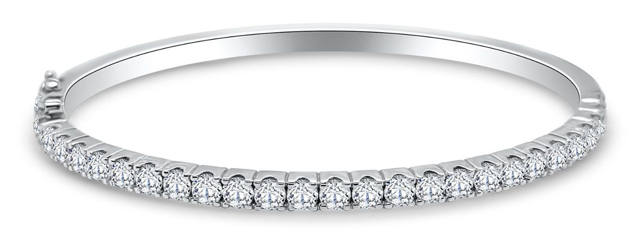 BL3RD350 18ct White Gold Diamond Bangle 3.50ct F Jewellery - James Moore - Modalova