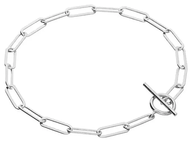 H3897-19 Sterling Silver Flat Paper Chain Jewellery - James Moore CME - Modalova