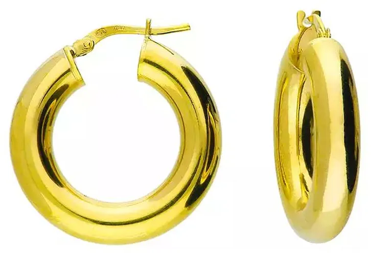 H5193/Y Silver Gold Plated Chunky 25mm Hoop Jewellery - James Moore CME - Modalova