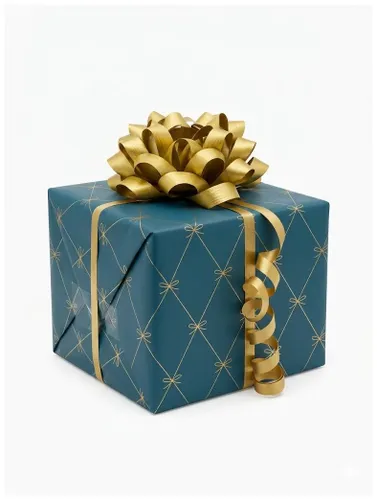J19103 Navy And Gold Bow Style Luxury Gift Wrap Jewellery - James Moore - Modalova