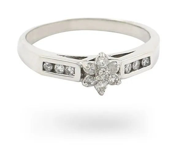 JM9457 9k W/gold Dia Cluster Ring Jewellery - James Moore - Modalova