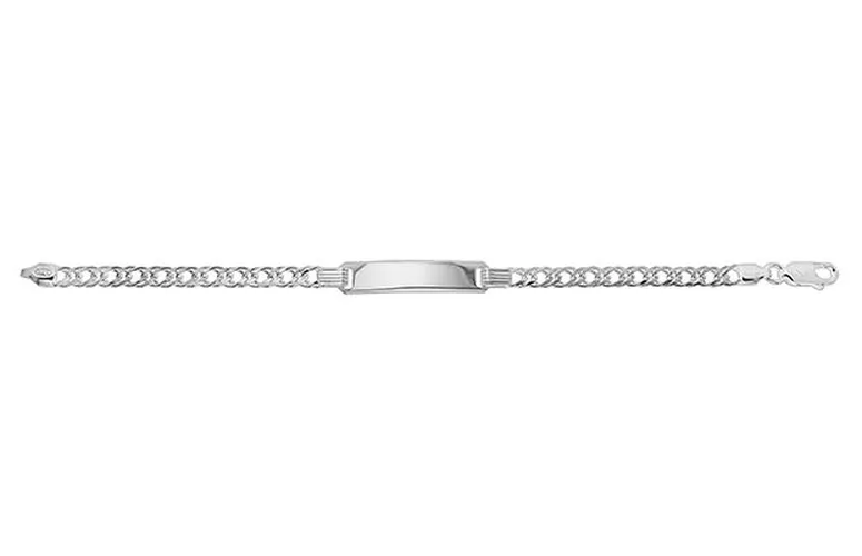 G2102 Silver Babies Double Curb ID Bracelet Jewellery - James Moore TH - Modalova