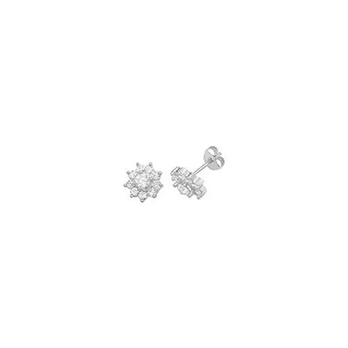 G51081 Silver Cluster Cz Stud Earrings Jewellery - James Moore TH - Modalova