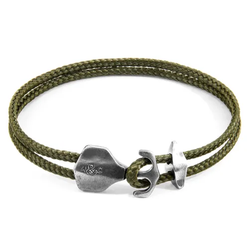 Khaki Delta Anchor Silver and Rope Bracelet - ANCHOR & CREW - Modalova