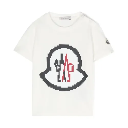 Kids White Logo T-shirt Snap Button - Moncler - Modalova