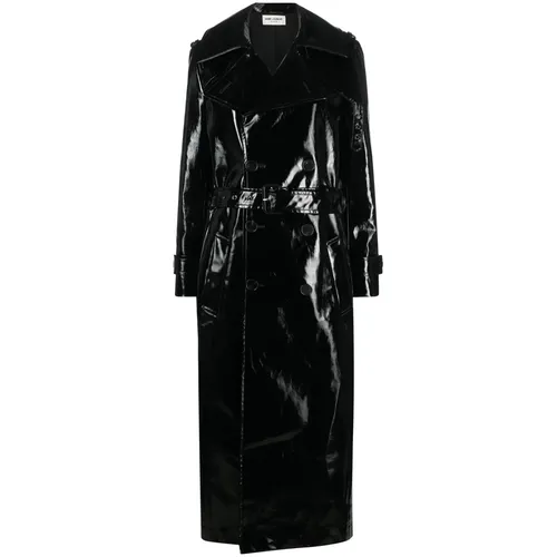 Laminated Trench Coat - Saint Laurent - Modalova