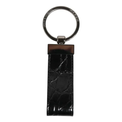 Leather Logo Metal Ring Keychain Holder - Dolce & Gabbana - Modalova