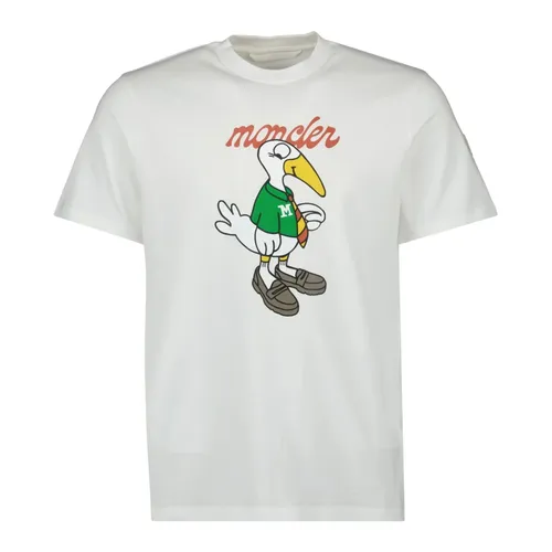 Logo Mascotte T-shirt, Round Neck Short Sleeve - Moncler - Modalova