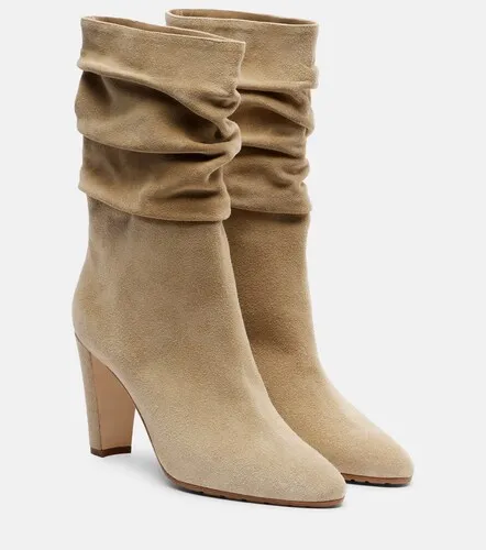 Calasso 90 draped suede ankle boots - Manolo Blahnik - Modalova
