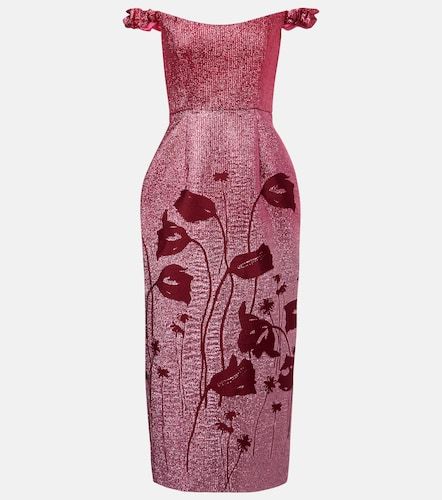 Amina floral lame corset dress - Markarian - Modalova