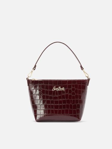 Aline Shoulder Bag Crocodile-Print Bordeaux Leather - Unisex - Mc2 Saint Barth - Modalova