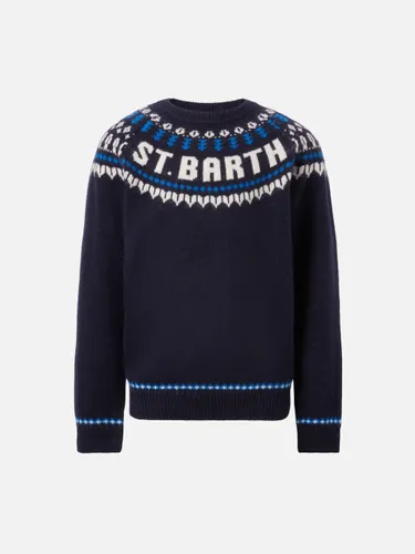 Alpaca Sweater Douglas With Fair-Isle Jacquard - Mc2 Saint Barth - Modalova