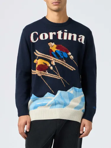 Crewneck Sweater Heron With Cortina Postcard Jacquard - Men - Mc2 Saint Barth - Modalova