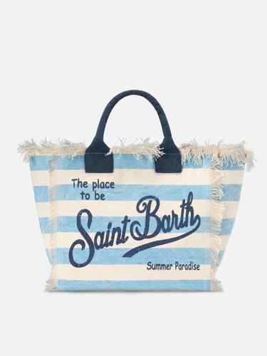Regular Vanity Canvas Bag With Light Horizontal Stripes - Unisex - Mc2 Saint Barth - Modalova