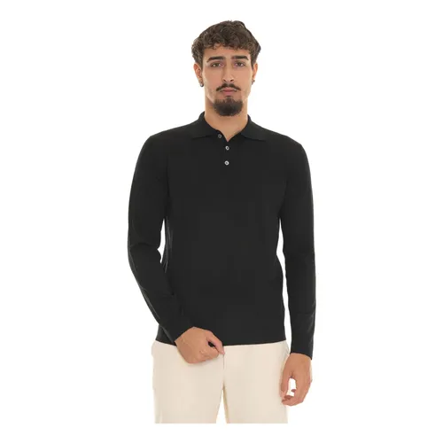 Merino Wool Long Sleeve Polo Shirt - Hindustrie - Modalova