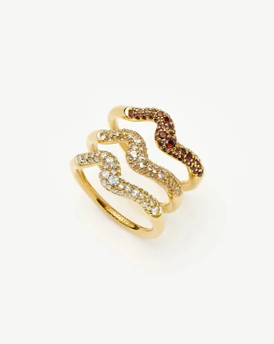 Molten Snow Stacking Ring Set | 18ct Gold Vermeil - Missoma - Modalova
