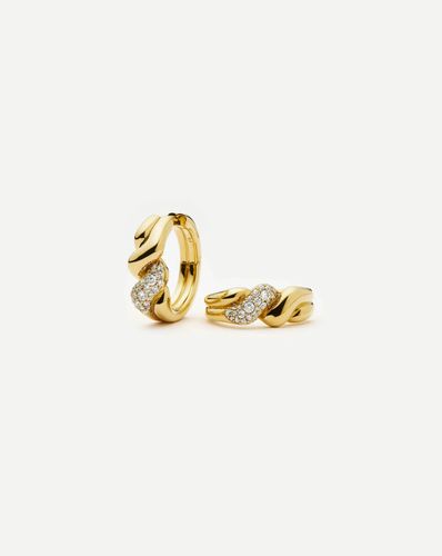 Molten Snow Twisted Small Hoop Earrings | 18ct Gold Plated/Cubic Zirconia - Missoma - Modalova